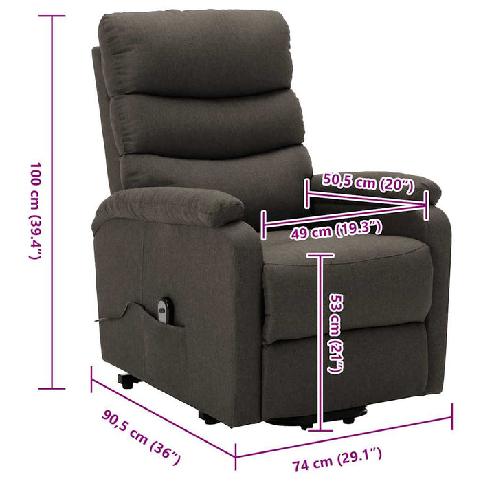 Fotoliu cu ridicare, gri taupe, material textil - WALTI WALTI