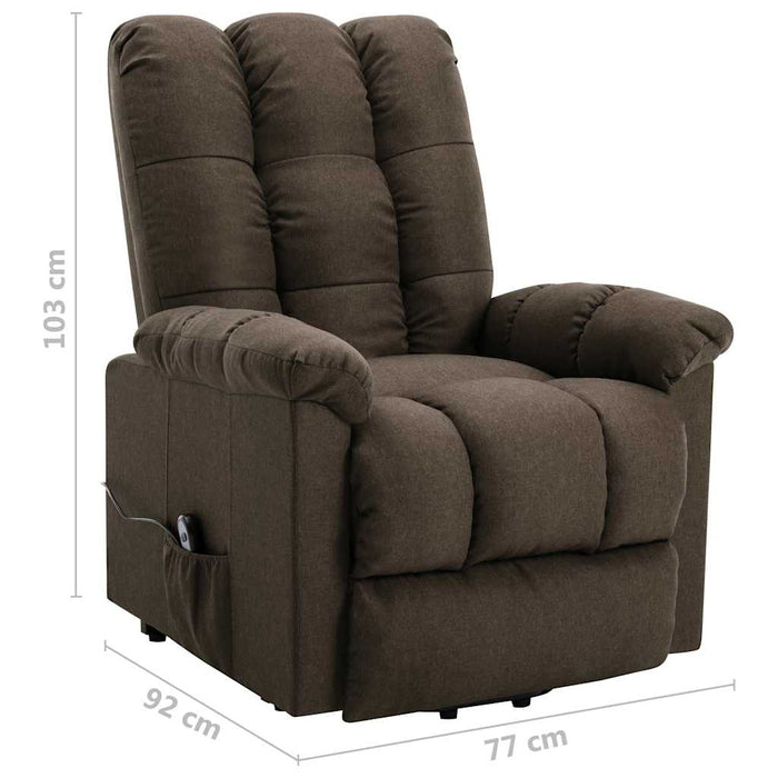 Fotoliu cu ridicare, maro, material textil WALTI