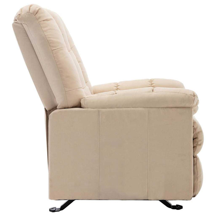 Fotoliu rabatabil, crem, material textil WALTI