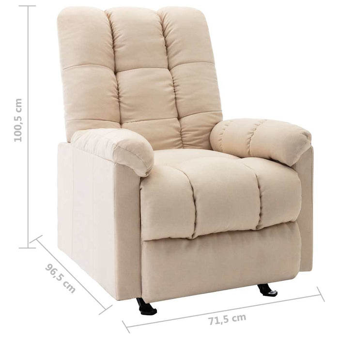 Fotoliu rabatabil, crem, material textil WALTI