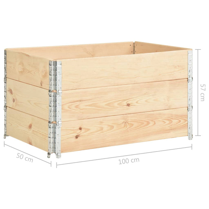 Straturi înălțate, 3 buc., 50 x 100 cm, lemn masiv de pin - WALTI WALTI