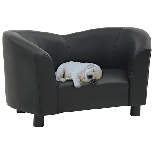Canapea pentru câini, negru, 67x41x39 cm, piele ecologică - WALTI WALTI