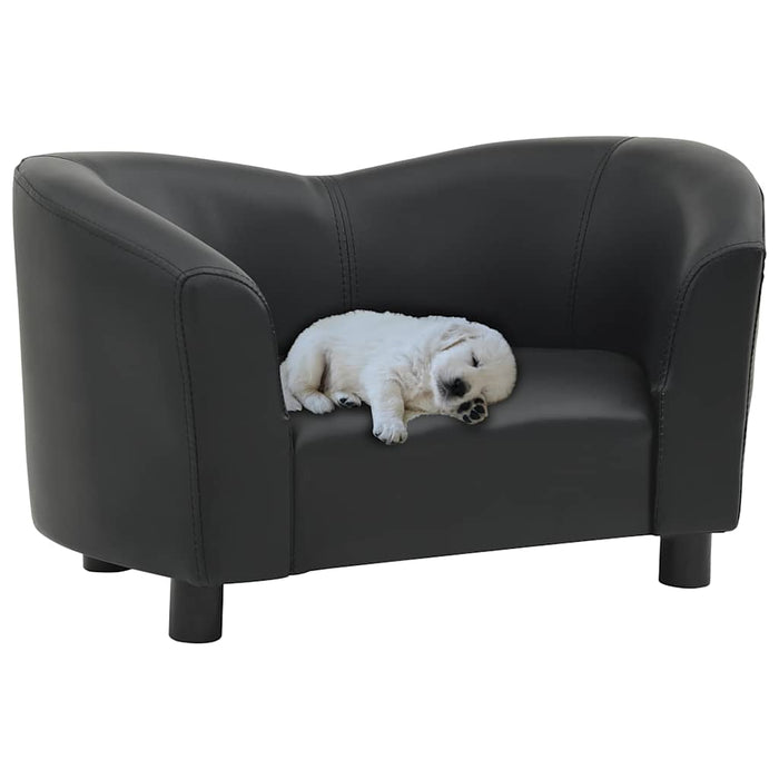 Canapea pentru câini, negru, 67x41x39 cm, piele ecologică - WALTI WALTI