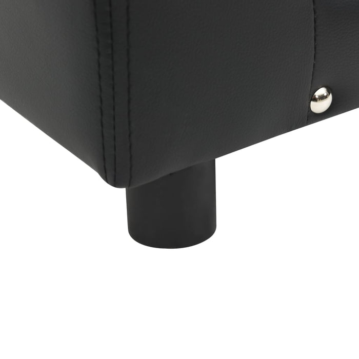 Canapea pentru câini, negru, 81x43x31cm, pluș & piele ecologică WALTI