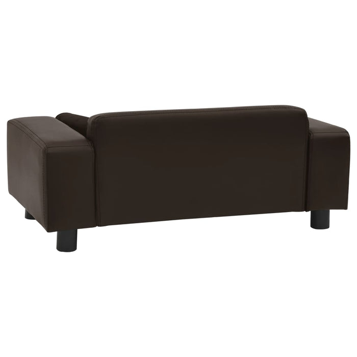 Canapea pentru câini, maro, 81x43x31cm, pluș & piele ecologică - WALTI WALTI