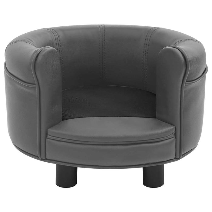 Canapea pentru câini, gri, 48x48x32 cm, pluș & piele ecologică - WALTI WALTI