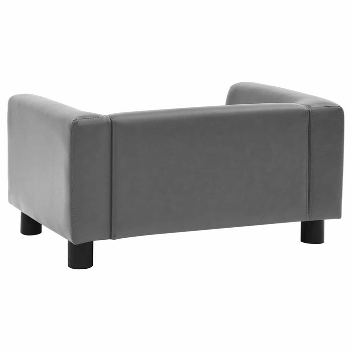 Canapea pentru câini, gri, 60x43x30 cm, pluș & piele ecologică WALTI
