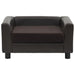 Canapea pentru câini, maro, 60x43x30 cm, pluș & piele ecologică - WALTI WALTI