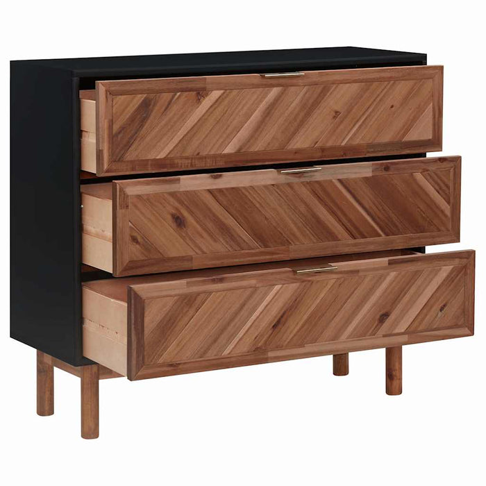 Dulap, 90 x 33,5 x 80 cm, lemn masiv de acacia și MDF WALTI