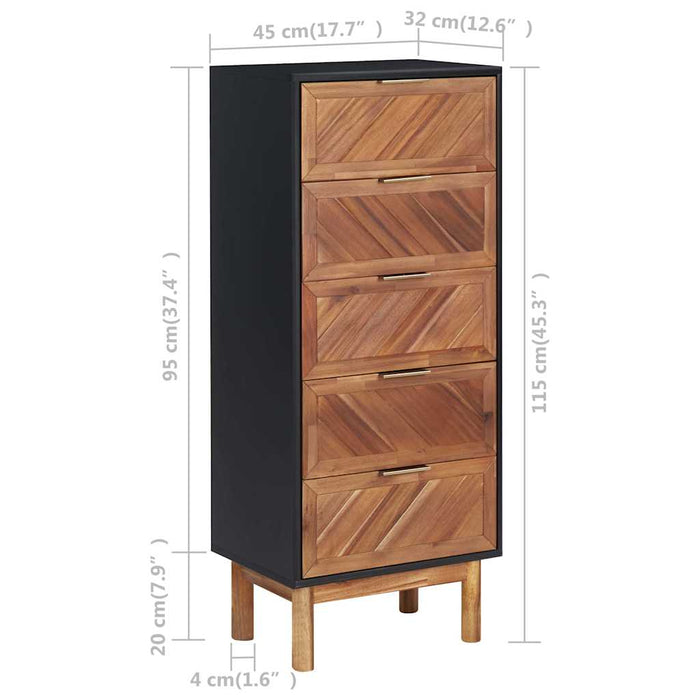 Dulap, 45 x 32 x 115 cm, lemn masiv de acacia și MDF WALTI