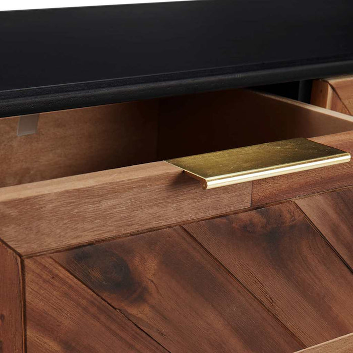 Dulap, 115 x 35 x 70 cm, lemn masiv de acacia și MDF WALTI