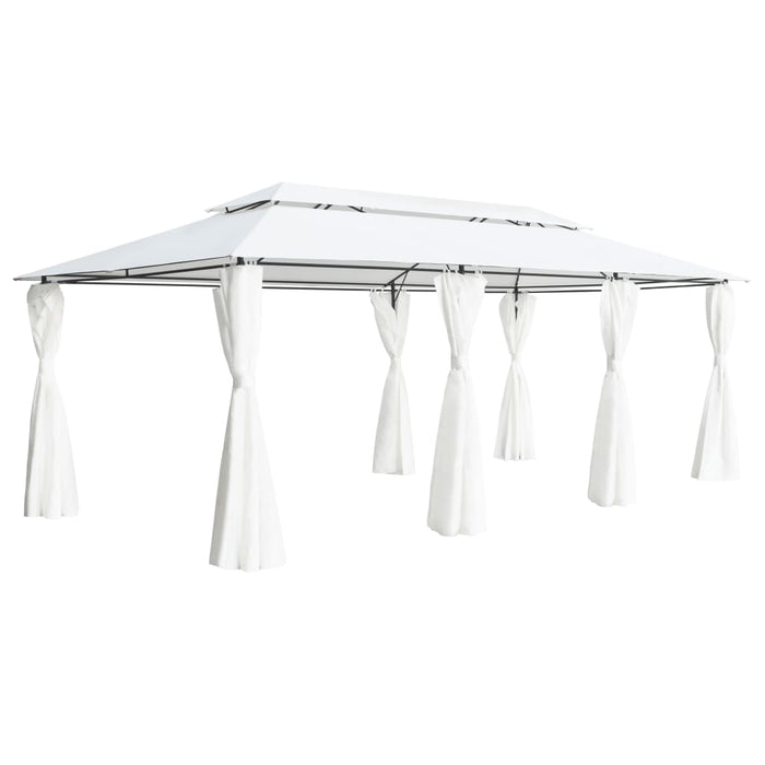 Pavilion cu perdele, alb, 600 x 298 x 270 cm, 180g/m² - WALTI WALTI