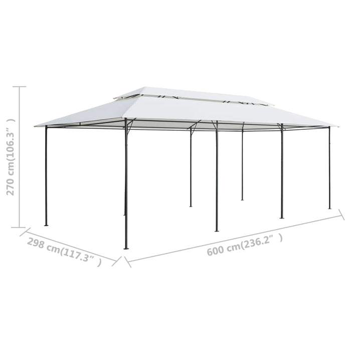 Pavilion cu perdele, alb, 600 x 298 x 270 cm, 180g/m² - WALTI WALTI