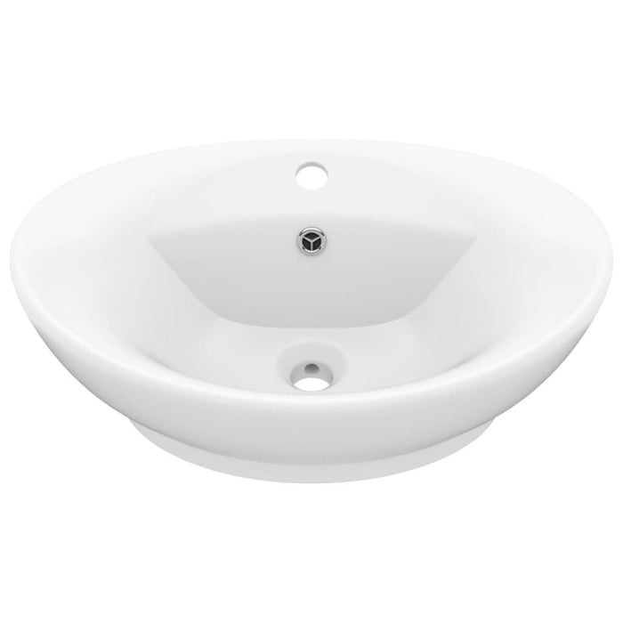Chiuvetă lux cu preaplin, alb mat, 58,5x39 cm ceramică, oval - WALTI WALTI