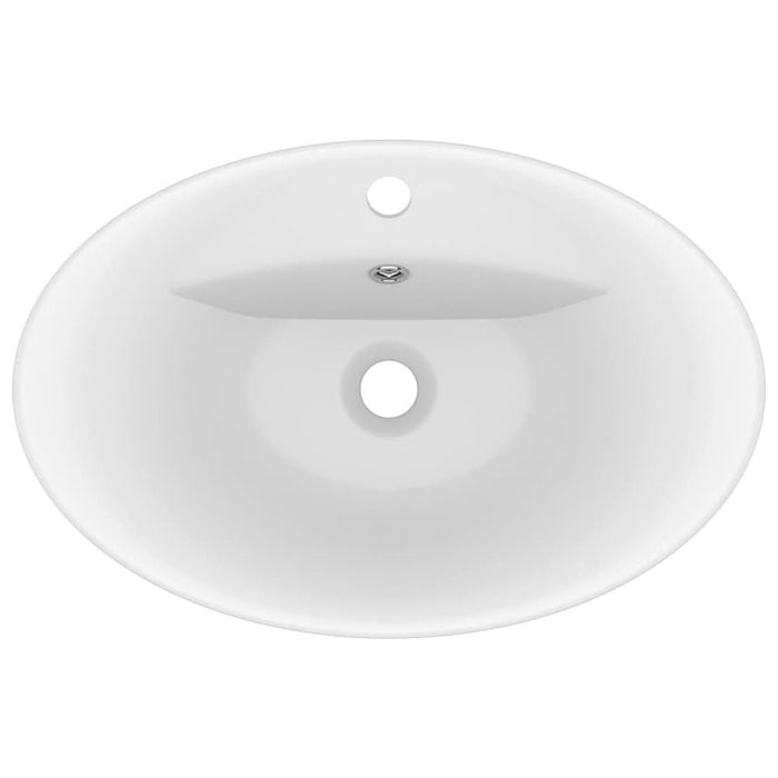 Chiuvetă lux cu preaplin, alb mat, 58,5x39 cm ceramică, oval - WALTI WALTI