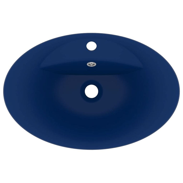 Chiuvetă lux preaplin albastru mat 58,5x39 cm ceramică oval - WALTI WALTI