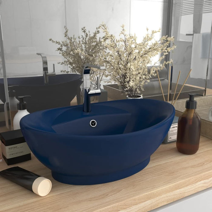 Chiuvetă lux preaplin albastru mat 58,5x39 cm ceramică oval - WALTI WALTI