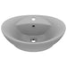 Chiuvetă lux cu preaplin gri deschis mat 58,5x39cm ceramic oval - WALTI WALTI