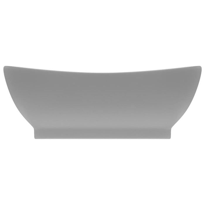Chiuvetă lux cu preaplin gri deschis mat 58,5x39cm ceramic oval - WALTI WALTI