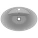 Chiuvetă lux cu preaplin gri deschis mat 58,5x39cm ceramic oval - WALTI WALTI