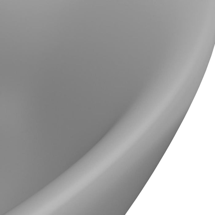 Chiuvetă lux cu preaplin gri deschis mat 58,5x39cm ceramic oval - WALTI WALTI