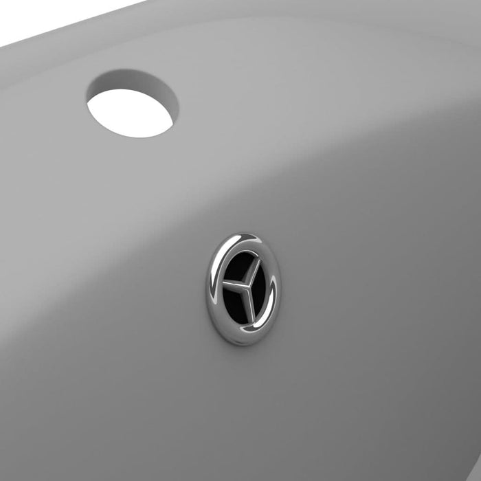 Chiuvetă lux cu preaplin gri deschis mat 58,5x39cm ceramic oval - WALTI WALTI