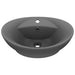 Chiuvetă lux cu preaplin gri închis mat 58,5x39cm ceramică oval - WALTI WALTI