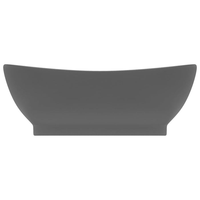 Chiuvetă lux cu preaplin gri închis mat 58,5x39cm ceramică oval - WALTI WALTI
