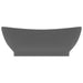 Chiuvetă lux cu preaplin gri închis mat 58,5x39cm ceramică oval - WALTI WALTI