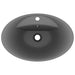 Chiuvetă lux cu preaplin gri închis mat 58,5x39cm ceramică oval - WALTI WALTI