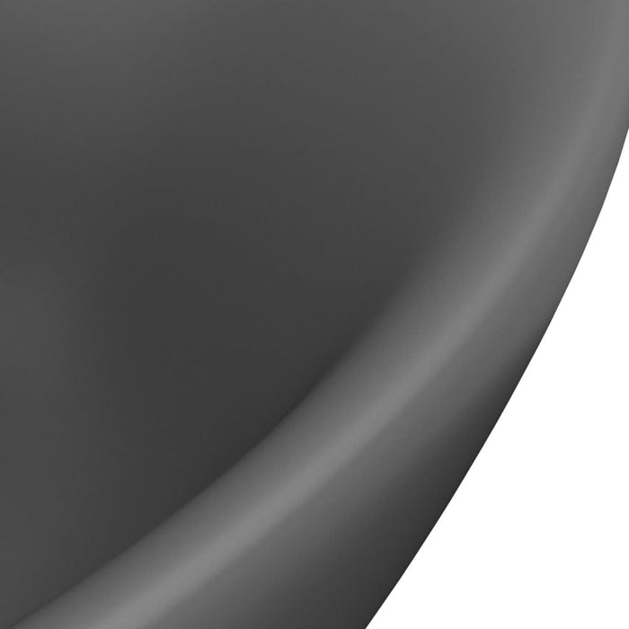 Chiuvetă lux cu preaplin gri închis mat 58,5x39cm ceramică oval - WALTI WALTI