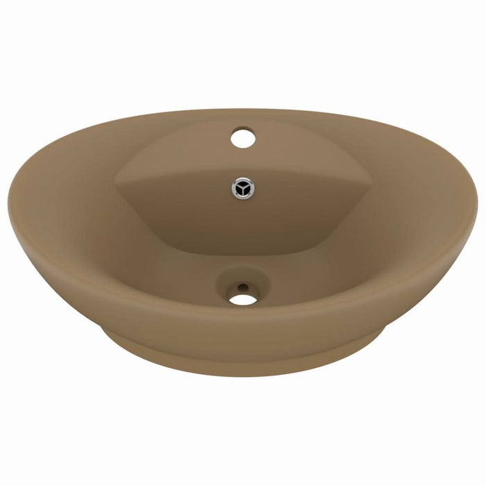 Chiuvetă lux cu preaplin, crem mat, 58,5x39 cm ceramică, oval - WALTI WALTI