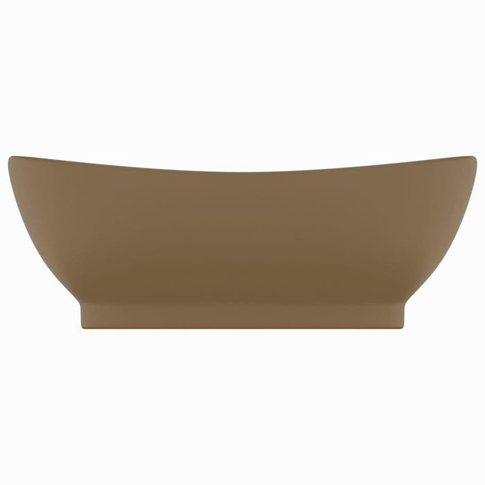 Chiuvetă lux cu preaplin, crem mat, 58,5x39 cm ceramică, oval - WALTI WALTI