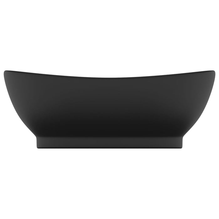 Chiuvetă lux cu preaplin, negru mat, 58,5x39 cm ceramică, oval - WALTI WALTI