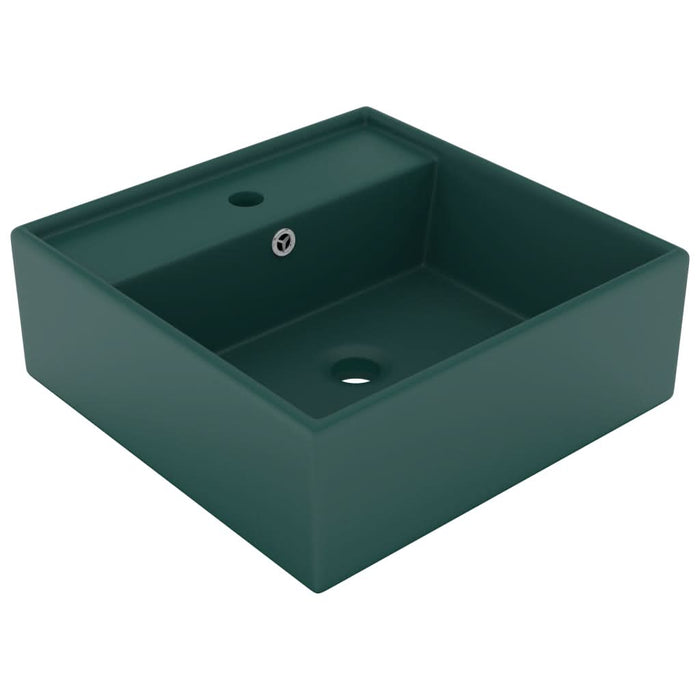 Chiuvetă lux preaplin verde închis mat 41x41 cm ceramică pătrat - WALTI WALTI