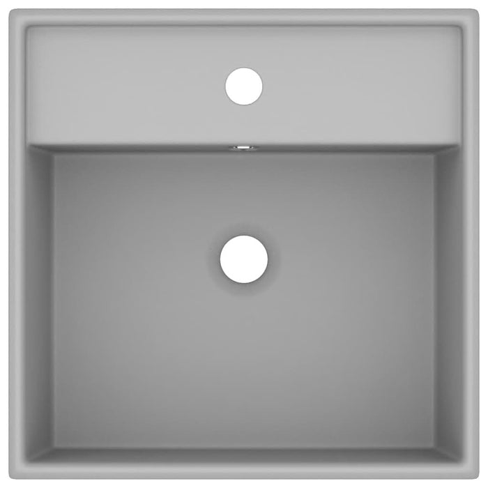 Chiuvetă lux preaplin, gri deschis mat 41x41 cm ceramică pătrat - WALTI WALTI