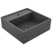 Chiuvetă lux cu preaplin gri închis mat 41x41cm ceramică pătrat - WALTI WALTI