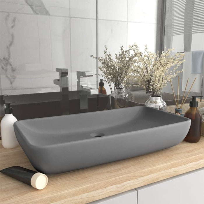 Chiuvetă dreptunghiulară lux gri deschis mat 71x38 cm ceramică - WALTI WALTI