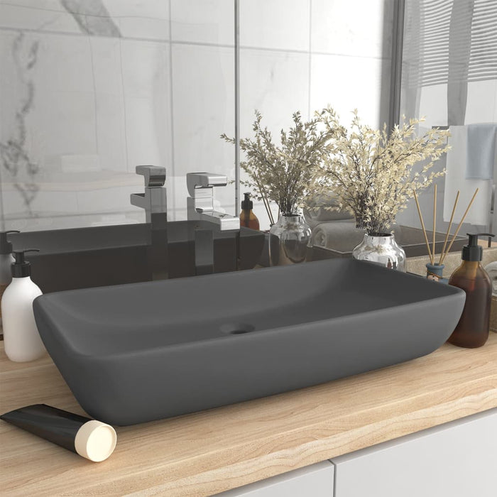Chiuvetă de lux gri închis mat 71x38 cm ceramică dreptughiular - WALTI WALTI