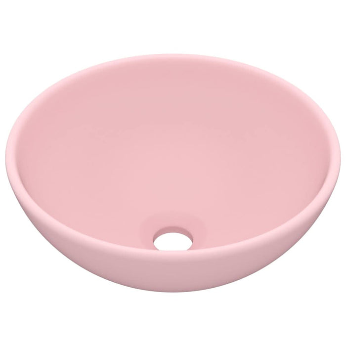 Chiuvetă baie lux, roz mat, 32,5x14 cm, ceramică, rotund - WALTI WALTI
