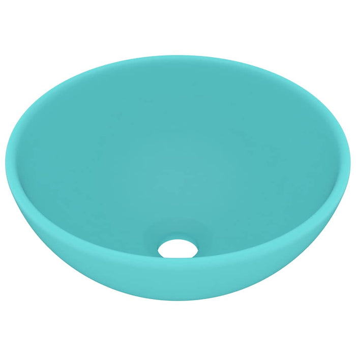 Chiuvetă baie lux verde deschis mat 32,5x14 cm ceramică rotund WALTI