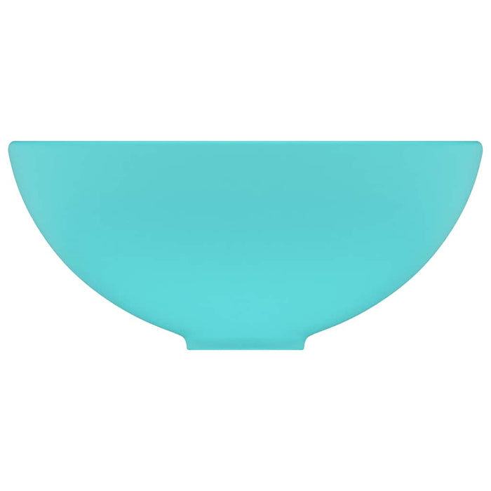 Chiuvetă baie lux verde deschis mat 32,5x14 cm ceramică rotund WALTI