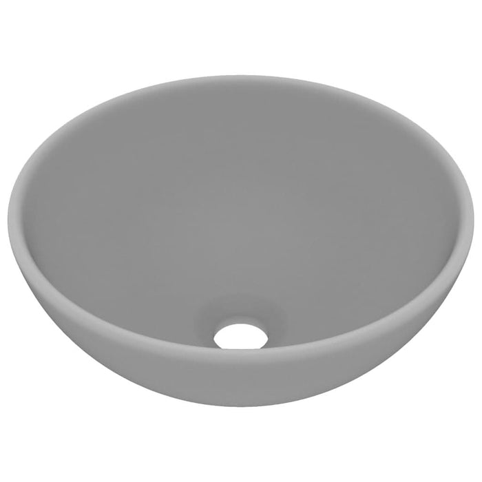 Chiuvetă baie lux, gri deschis mat, 32,5x14cm, ceramică, rotund - WALTI WALTI