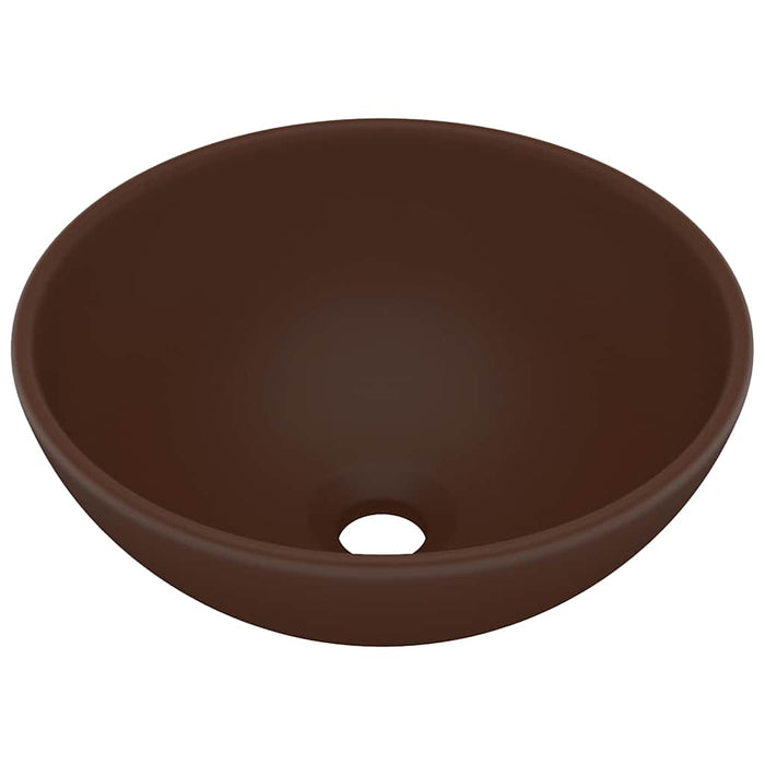 Chiuvetă baie lux maro închis mat 32,5x14 cm ceramică rotund WALTI