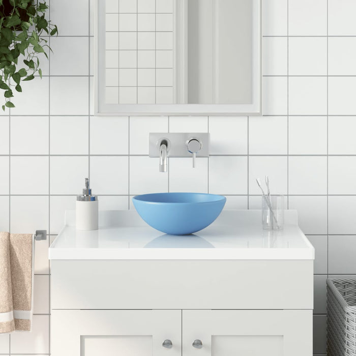 Chiuvetă pentru baie, albastru deschis, ceramică, rotund - WALTI WALTI