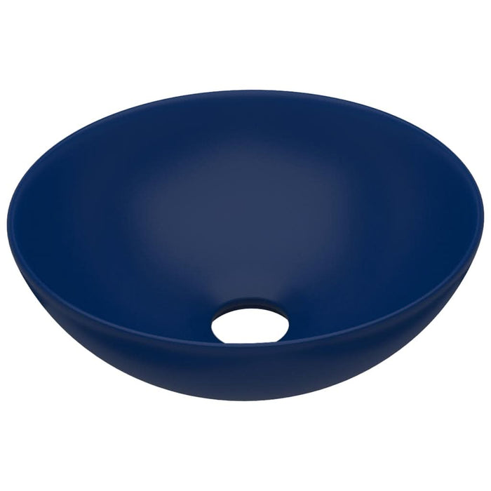Chiuvetă de baie, albastru închis, ceramică, rotund - WALTI WALTI