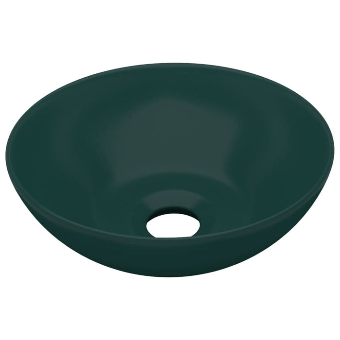 Chiuvetă de baie, verde închis, ceramică, rotund - WALTI WALTI