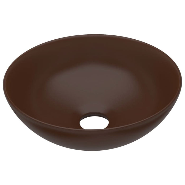 Chiuvetă de baie, maro închis, ceramică, rotund - WALTI WALTI