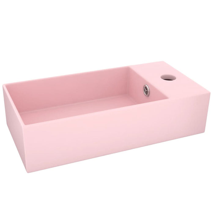Chiuvetă de baie cu preaplin, roz mat, ceramică - WALTI WALTI