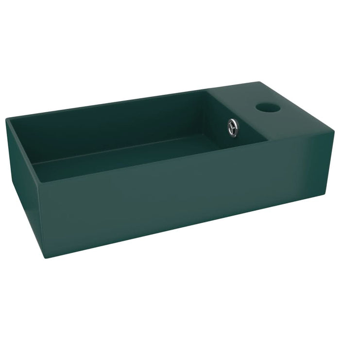 Chiuvetă de baie cu preaplin, verde închis, ceramică - WALTI WALTI
